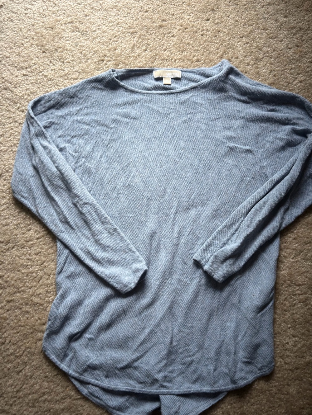 MICHAEL Michael Kors Light Blue Long-Sleeve Crewneck Shirt